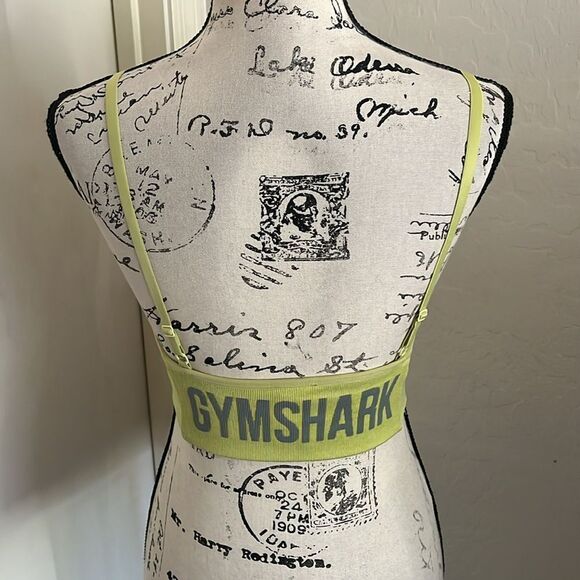 Gymshark Bright Yellow Green Athletic Sports Bra Gym Workout Athleisure Yoga - Picture 3 of 11